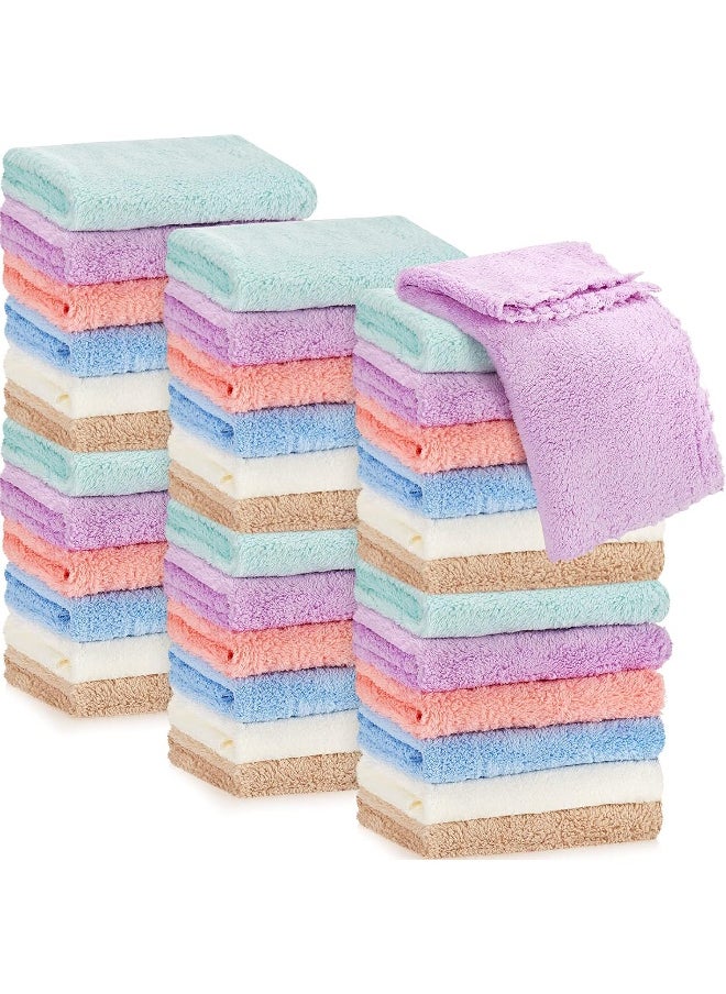 Chumia 36 Pack Baby Washcloths 10 x 10 Inches Baby Face Skin Wash Cloths Towels Set Microfiber Coral Fleece Absorbent and Soft for Newborns, Infants and Toddlers, Multicolored