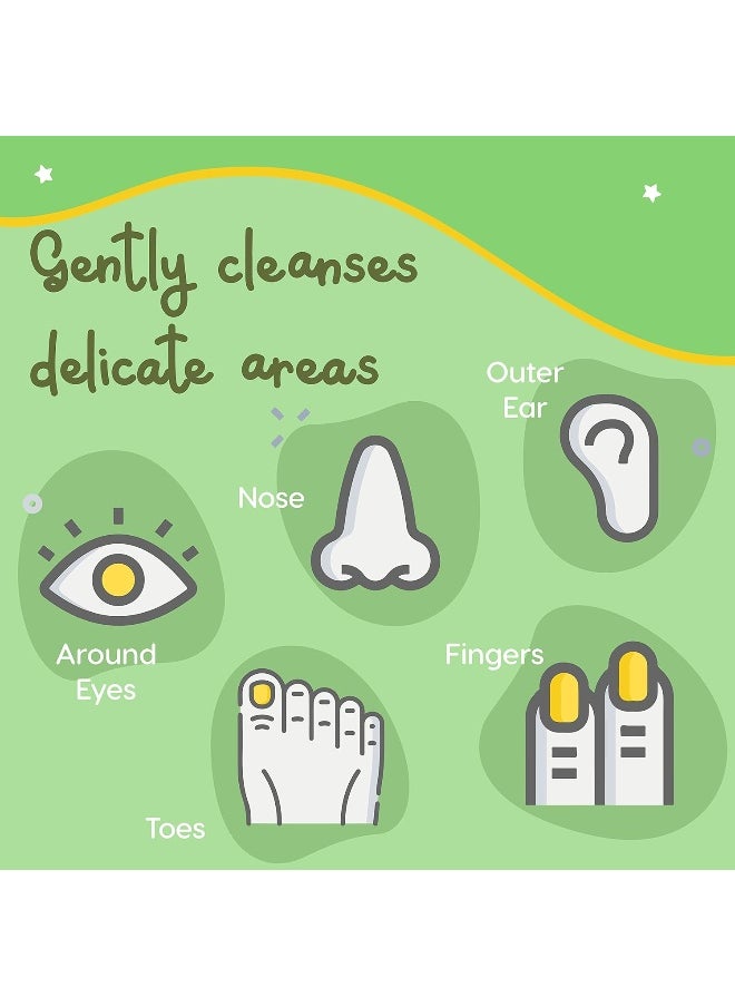 Baby Cotton Swabs 220 Count | 100% Biodegradable Baby Safety Swabs | Made from Organic Bamboo & Cotton