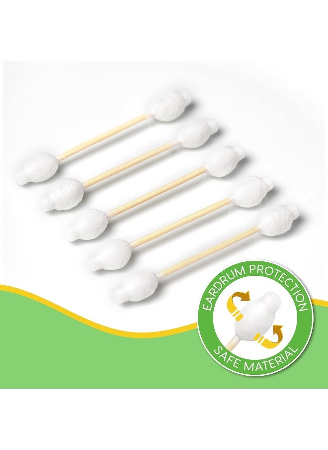 Baby Cotton Swabs 220 Count | 100% Biodegradable Baby Safety Swabs | Made from Organic Bamboo & Cotton