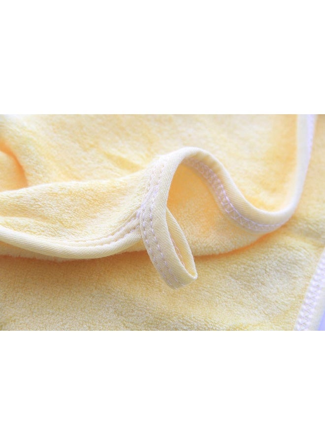 HIPHOP PANDA Baby Washcloths, Rayon Made from Bamboo - 2 Layer Ultra Soft Absorbent Newborn Bath Face Towel - Reusable Baby Wipes for Delicate Skin - Yellow, 6 Pack
