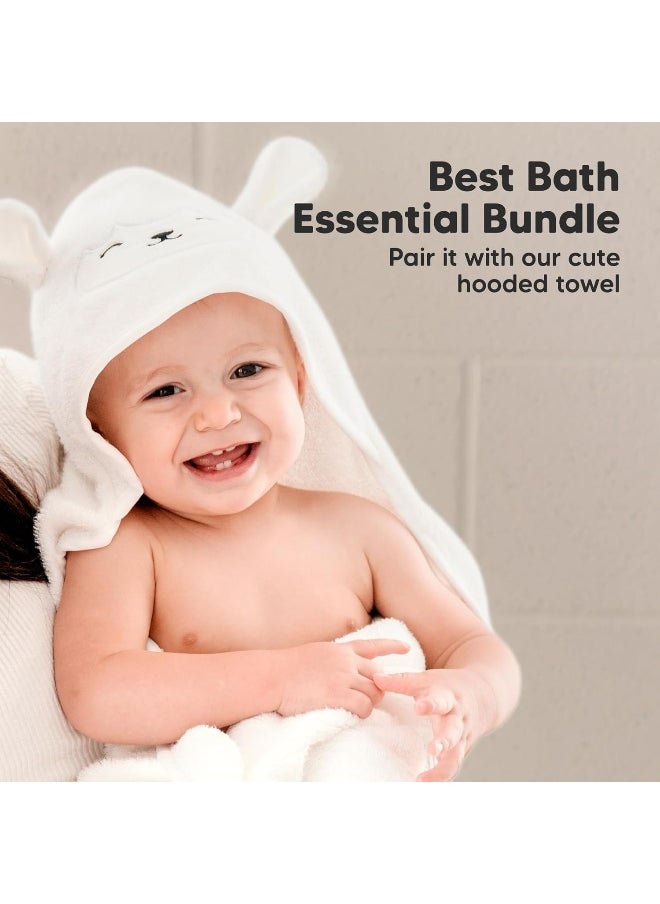 6-Pack Organic Baby Washcloths - Soft Viscose Derived From Bamboo, Wash Cloths for Newborn, Kids, Bath Towels, Face Towel for Washing