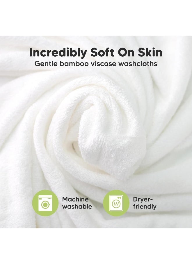 6-Pack Organic Baby Washcloths - Soft Viscose Derived From Bamboo, Wash Cloths for Newborn, Kids, Bath Towels, Face Towel for Washing