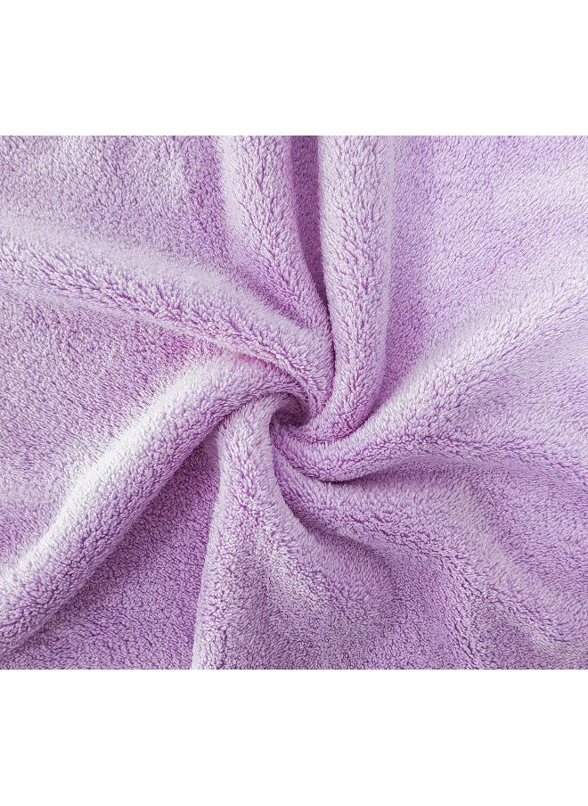 Kyapoo Baby Washcloths 12 Pack 12x12 Inches Microfiber Coral Fleece Extra Absorbent and Soft for Newborns, Infants and Toddlers-Purple