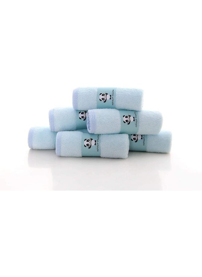 HIPHOP PANDA Baby Washcloths, Rayon Made from Bamboo - 2 Layer Ultra Soft Absorbent Newborn Bath Face Towel - Reusable Baby Wipes for Delicate Skin - Blue, 30 Pack