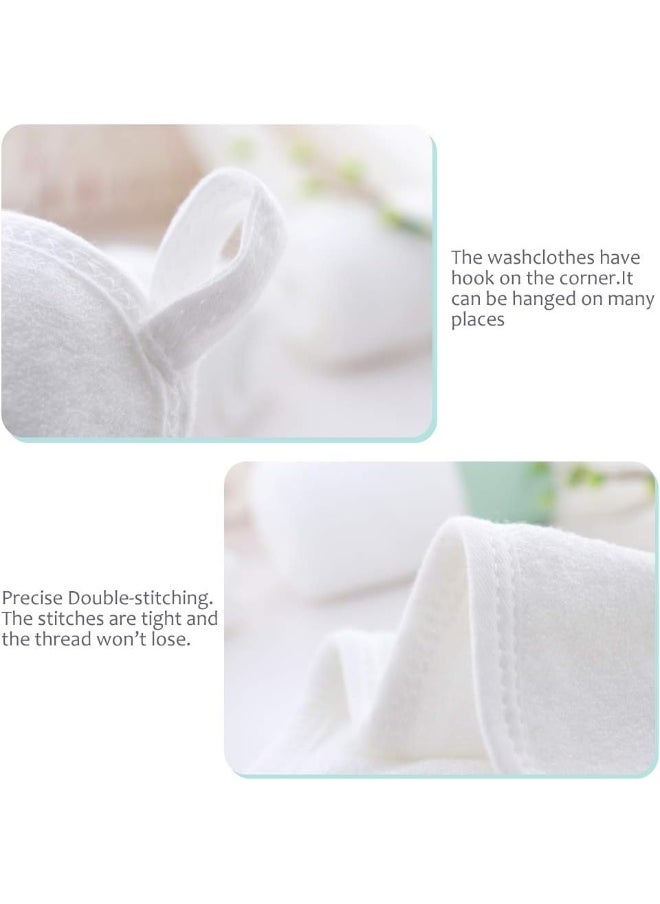 HIPHOP PANDA Baby Washcloths, Rayon Made from Bamboo - 2 Layer Ultra Soft Absorbent Newborn Bath Face Towel - Reusable Baby Wipes for Delicate Skin - White, 30 Pack