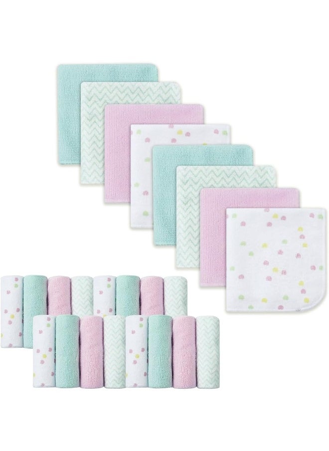 Softan Baby Washcloths, 24Pack Baby Wash Cloths Extra Soft & Ultra Absorbent, Baby Towels and Washcloths Face Towel Unisex for Boys Girls Face & Body, Washclothes Gentle on Sensitive Skin, 9''x 9''