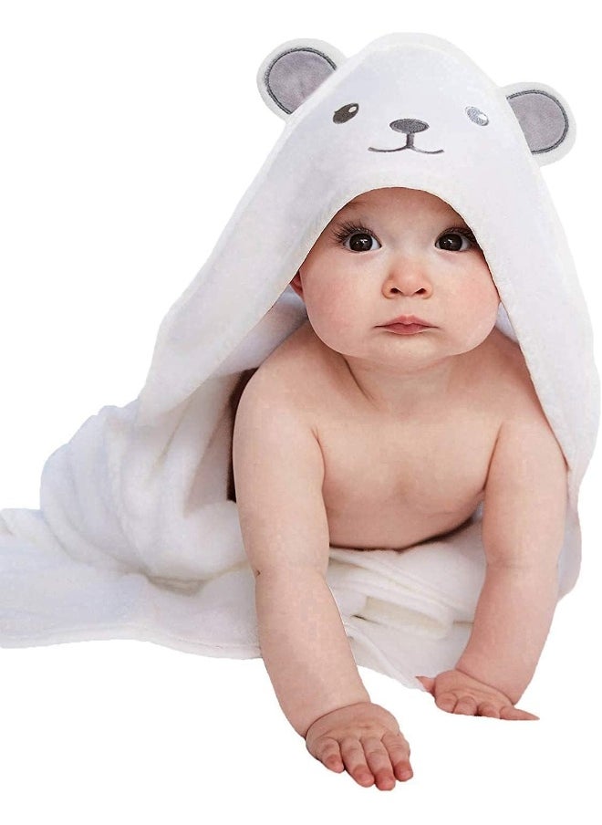 HIPHOP PANDA Bamboo Hooded Baby Towel - Soft Hooded Bath Towel with Bear Ears for Baby, Toddler, Infant, for Boy and Girl - (Bear, 30 x 40 Inch)