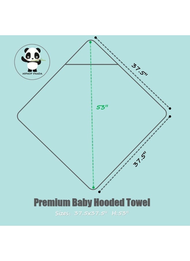 HIPHOP PANDA Hooded Towel - Rayon Made from Bamboo, Bath Towel with Bear Ears for Newborn, Baby, Toddler, Infant - Absorbent Large Baby Towel - Pink Rabbit, 37.5 x 37.5 Inch