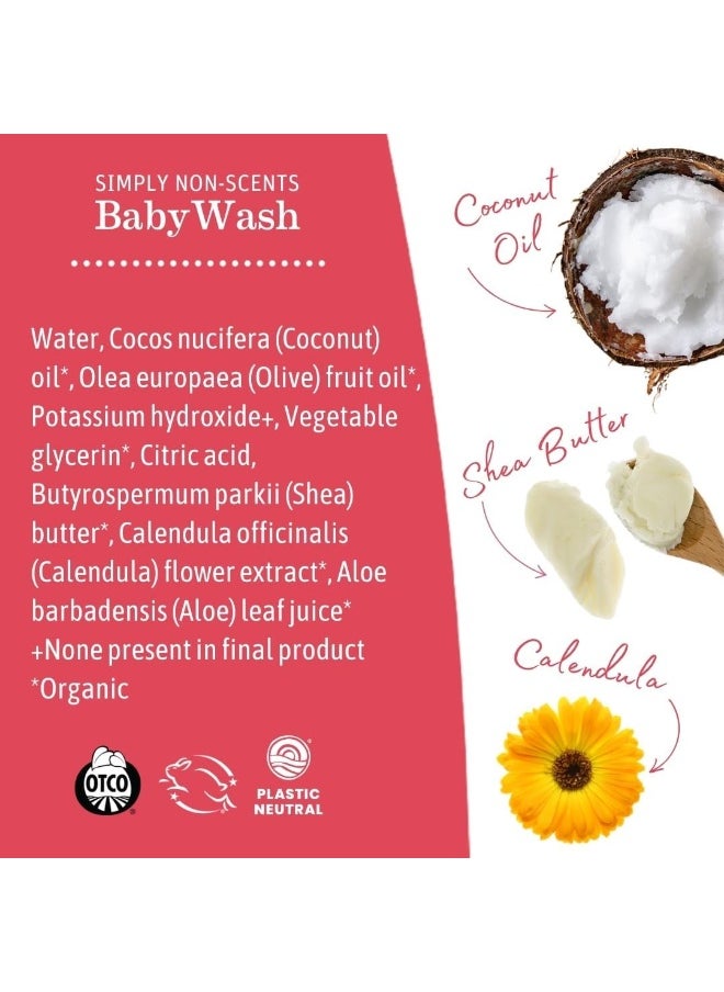 Earth Mama Simply Non-Scents Baby Wash Gentle Castile Soap for Sensitive Skin, 34-Fluid Ounce