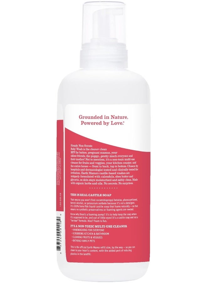 Earth Mama Simply Non-Scents Baby Wash Gentle Castile Soap for Sensitive Skin, 34-Fluid Ounce