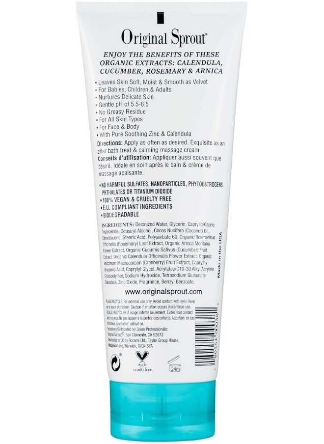 Original Sprout Scrumptious Baby Cream with Zinc for Babies Sensitive Skin, 8 oz. Bottle
