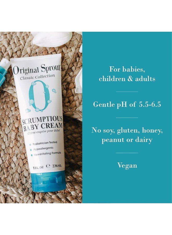 Original Sprout Scrumptious Baby Cream with Zinc for Babies Sensitive Skin, 8 oz. Bottle