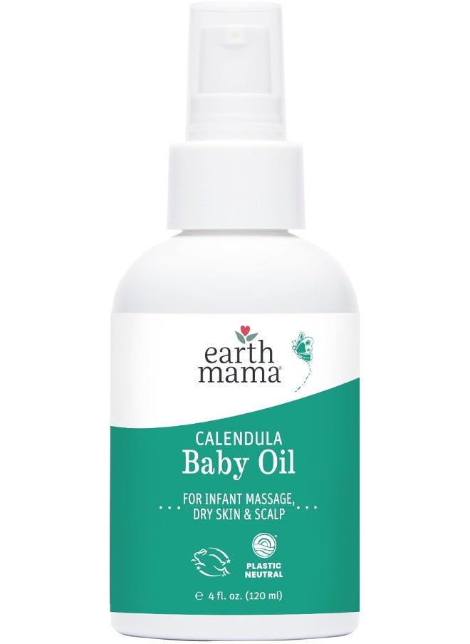 Earth Mama Calendula Baby Oil for Infant Massage 4-Fluid Ounce
