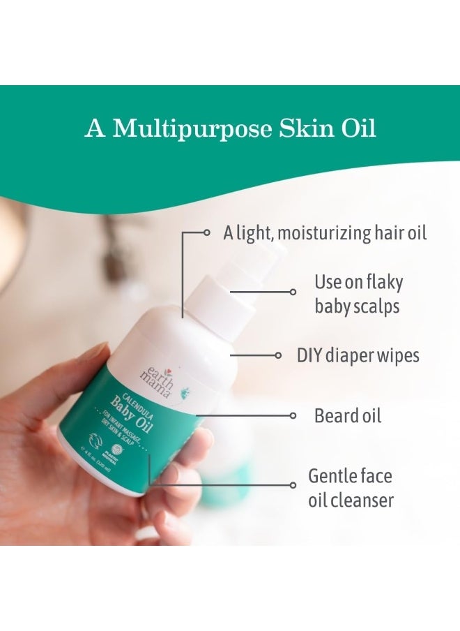 Earth Mama Calendula Baby Oil for Infant Massage 4-Fluid Ounce