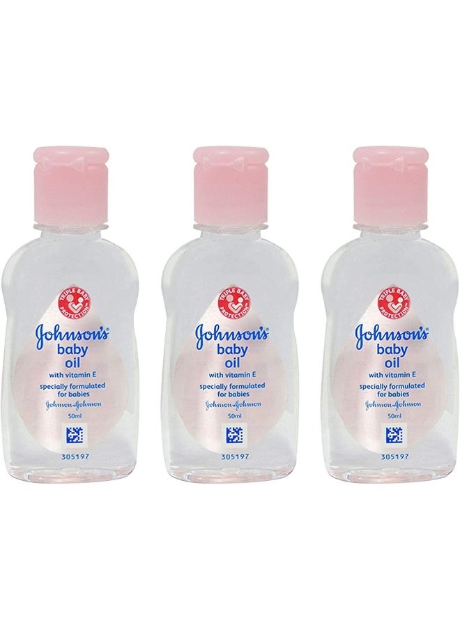 Johnson's Baby Massage Oil, 50 ml / 1.7 fl oz-3 Pack