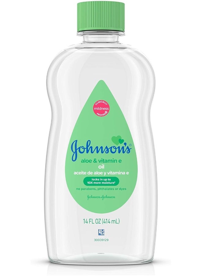 Johnson's Baby & Oil, Aloe Vera & Vitamin E, 14 Ounce