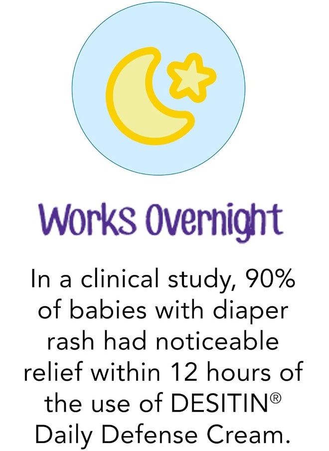 Desitin Daily Defense Baby Diaper Rash Cream with Zinc Oxide to Treat, Relieve & Prevent diaper rash, Hypoallergenic, Dye-, Phthalate- & Paraben-Free, 4 oz