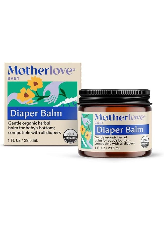 Motherlove - Diaper Balm, Antifungal & Antibacterial Herbs, Soothes Baby’s Irritated Bottom, Cloth Diaper Safe Ointment, Free of Zinc Oxide & Petroleum, Formerly Known as Diaper Rash & Thrush, 1 oz.