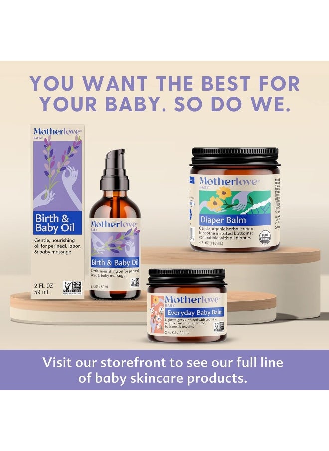 Motherlove - Diaper Balm, Antifungal & Antibacterial Herbs, Soothes Baby’s Irritated Bottom, Cloth Diaper Safe Ointment, Free of Zinc Oxide & Petroleum, Formerly Known as Diaper Rash & Thrush, 1 oz.