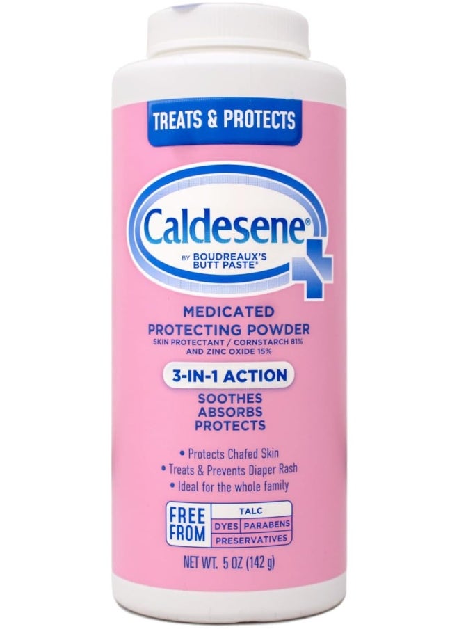 Caldesene Medicated Protecting Powder with Zinc Oxide & Cornstarch, 5oz (Pack of 2)