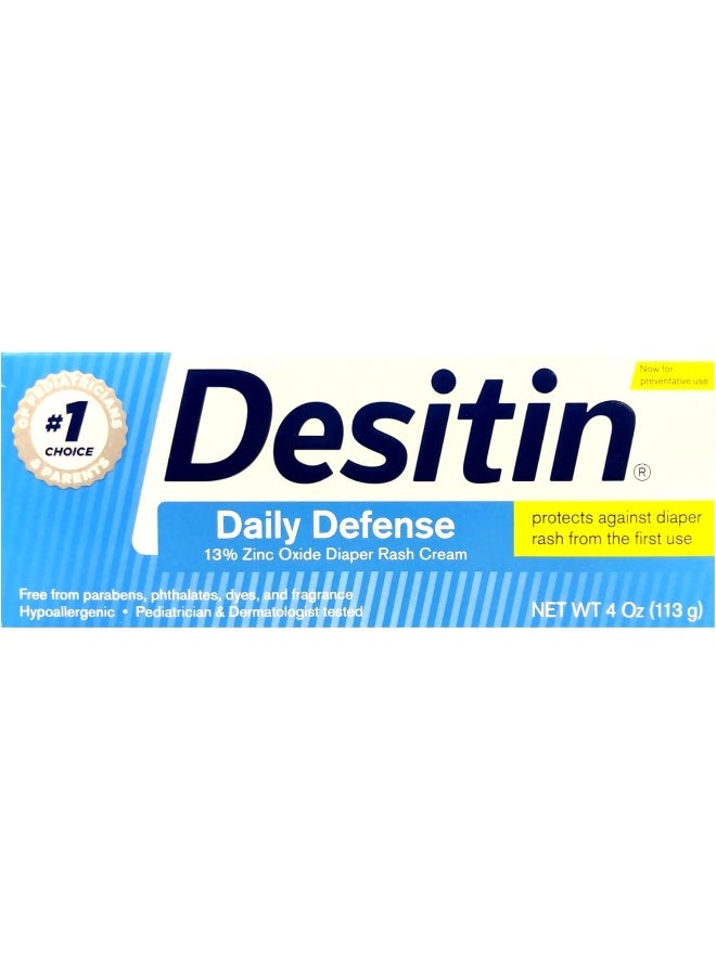 DESITIN Rapid Relief Zinc Oxide Diaper Rash Cream 4 oz (Pack of 2)