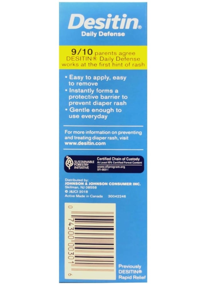 DESITIN Rapid Relief Zinc Oxide Diaper Rash Cream 4 oz (Pack of 2)