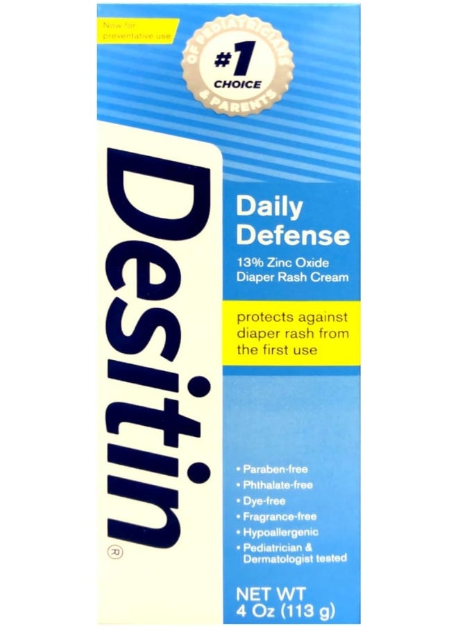 DESITIN Rapid Relief Zinc Oxide Diaper Rash Cream 4 oz (Pack of 2)