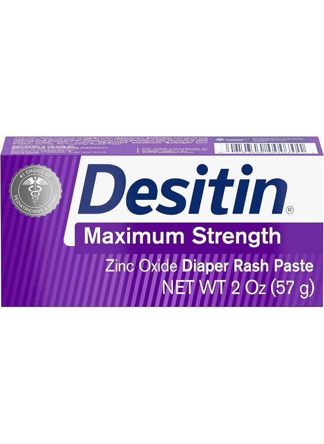 Desitin Maximum Strength Baby Diaper Rash Cream with 40% Zinc Oxide, Travel Size, 2 oz