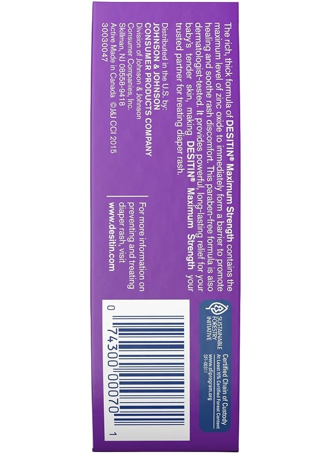 Desitin Maximum Strength Baby Diaper Rash Cream with 40% Zinc Oxide, Travel Size, 2 oz
