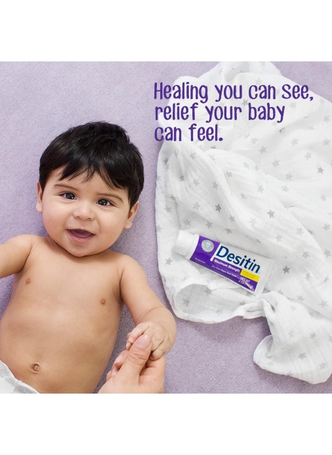 Desitin Maximum Strength Baby Diaper Rash Cream with 40% Zinc Oxide, Travel Size, 2 oz