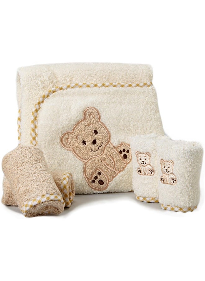 Spasilk Bath Hooded Towels & Washcloths Set for Babies