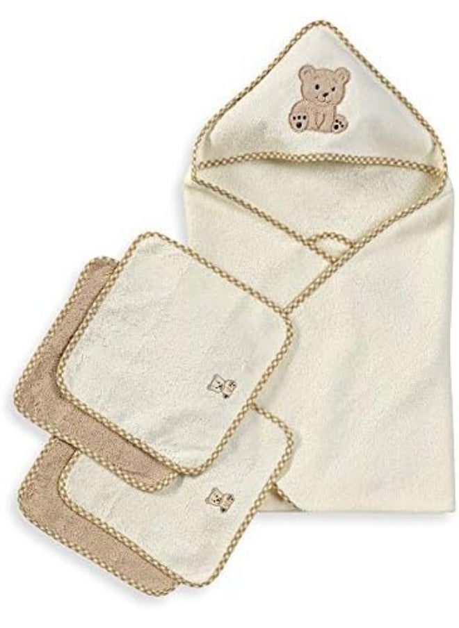Spasilk Bath Hooded Towels & Washcloths Set for Babies