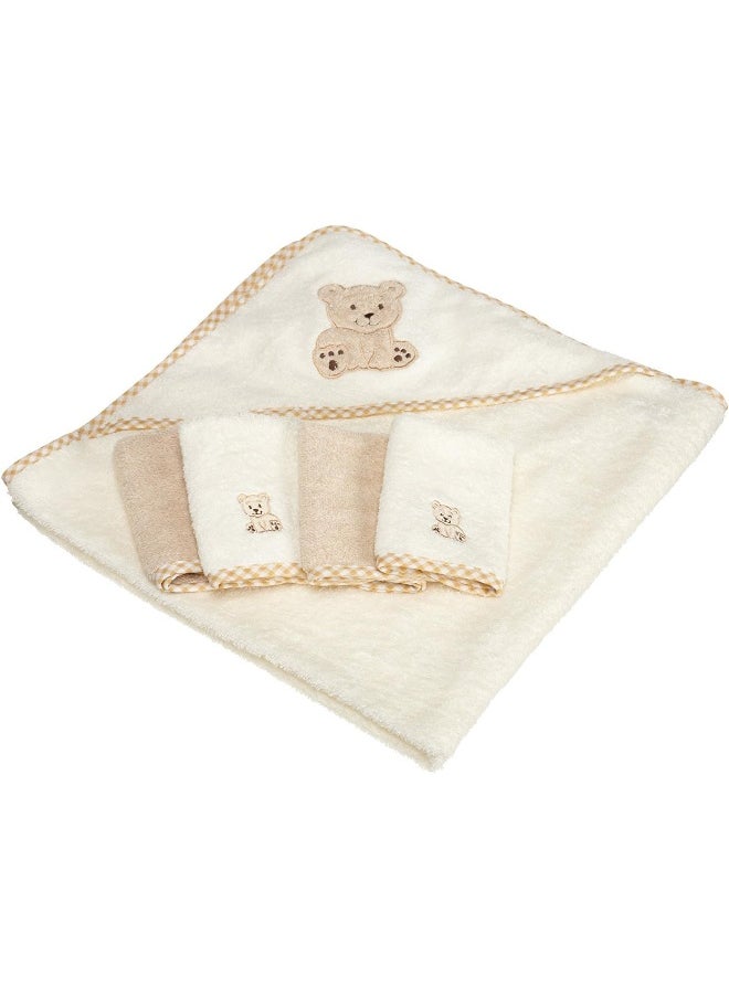 Spasilk Bath Hooded Towels & Washcloths Set for Babies