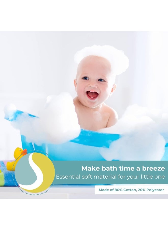 Spasilk Bath Hooded Towels & Washcloths Set for Babies, Hooded Terry Bath Towel & 4 Washcloths, Blue