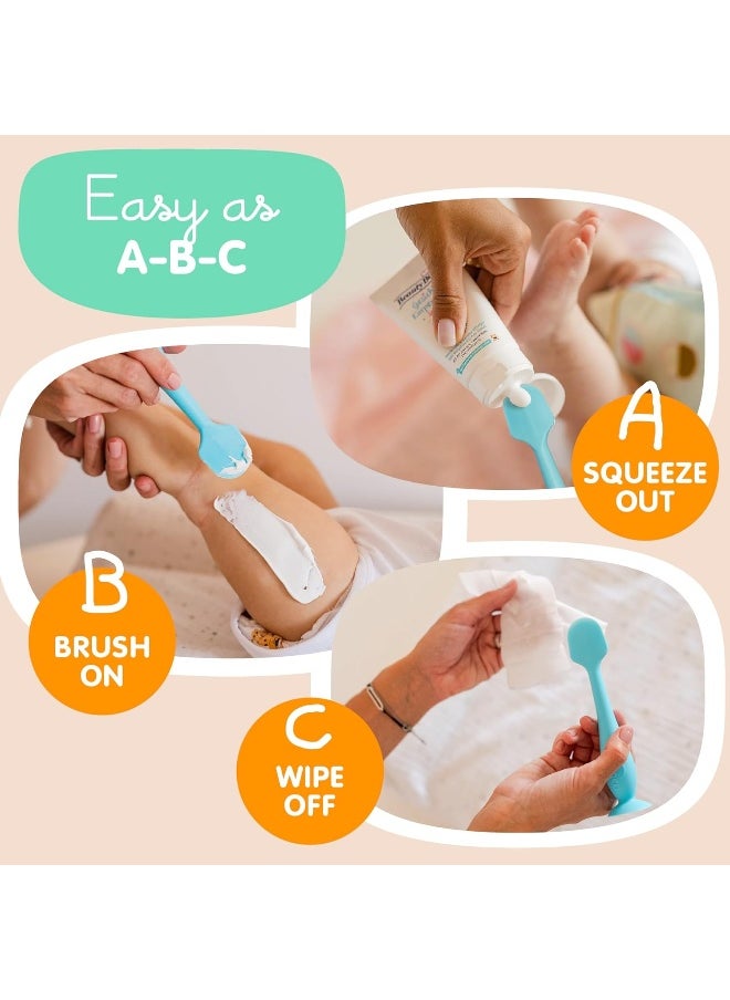 Baby Bum Brush, Original Diaper Rash Cream Applicator, Soft Flexible Silicone Brush, Unique Gift + Mini Diaper Rash Cream Applicator with Travel Case