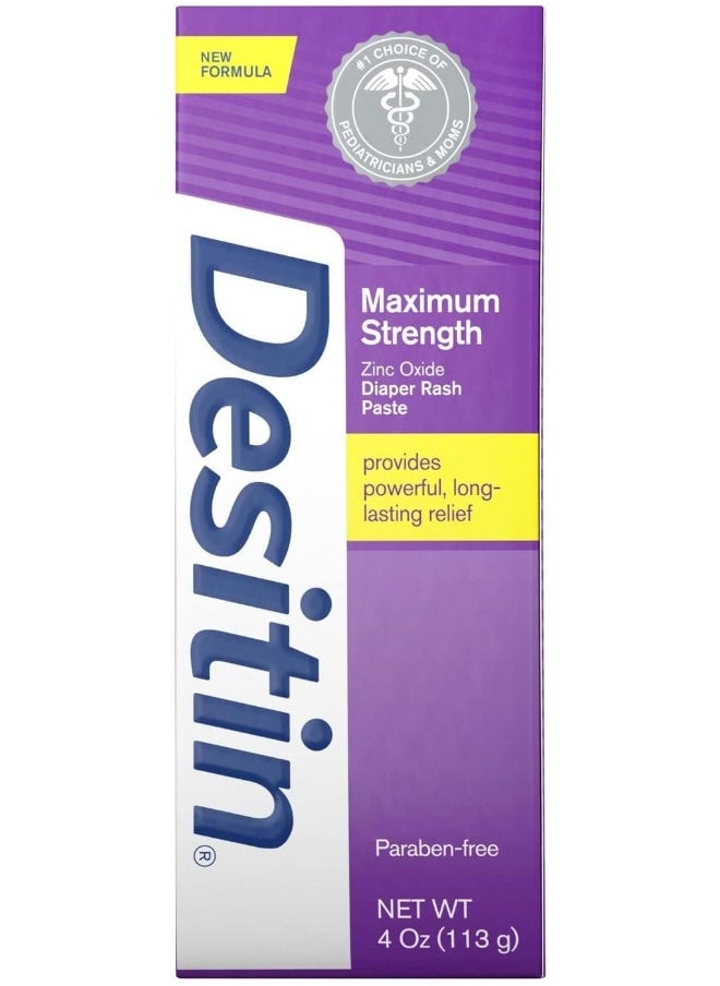 Desitin Maximum Strength Zinc Oxide Diaper Rash Paste 4.8 Oz. (Pack Of 3)