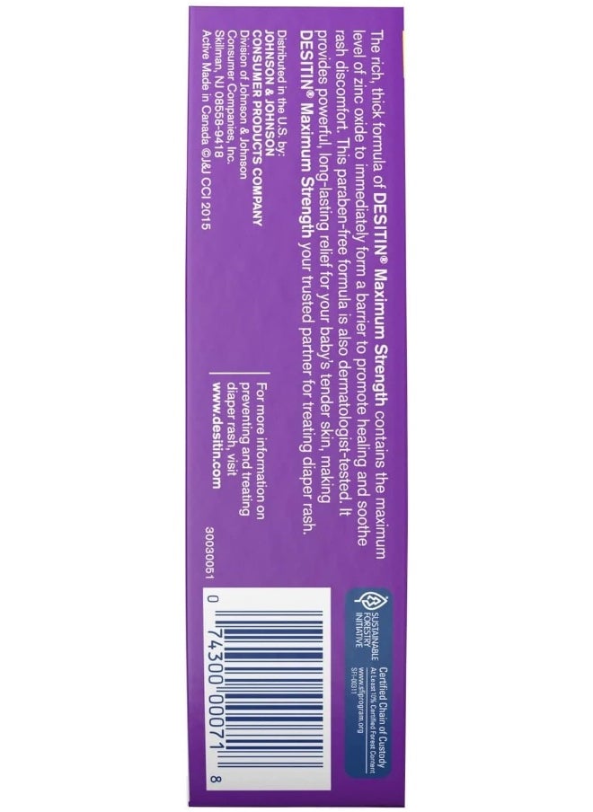 Desitin Maximum Strength Zinc Oxide Diaper Rash Paste 4.8 Oz. (Pack Of 3)