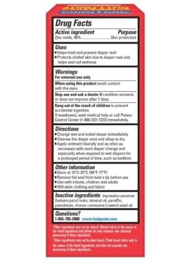 Boudreaux's Butt Paste Maximum Strength Diaper Rash Ointment, 2 oz, 3 Pack
