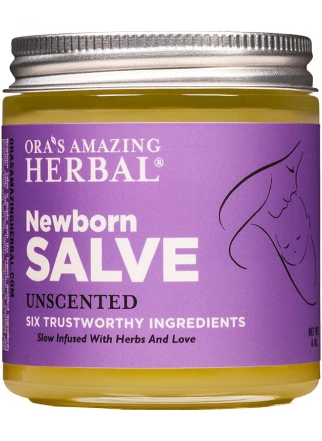 Newborn Salve, Calendula Baby Salve, Diaper Rash Cream, EWG Verified Baby Ointment, Infant Massage, Acne Eczema, Butt Cream, Cradle Cap, Natural Paraben Free, Ora's Amazing Herbal, 4 oz