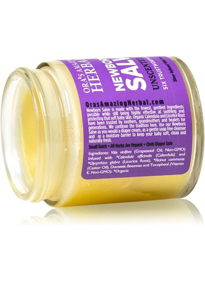 Newborn Salve, Calendula Baby Salve, Diaper Rash Cream, EWG Verified Baby Ointment, Infant Massage, Acne Eczema, Butt Cream, Cradle Cap, Natural Paraben Free, Ora's Amazing Herbal, 4 oz