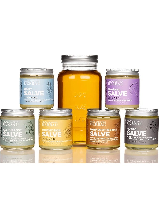 Newborn Salve, Calendula Baby Salve, Diaper Rash Cream, EWG Verified Baby Ointment, Infant Massage, Acne Eczema, Butt Cream, Cradle Cap, Natural Paraben Free, Ora's Amazing Herbal, 4 oz