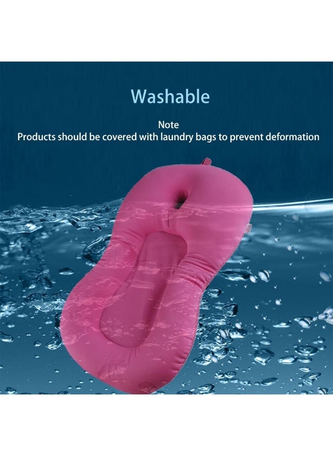 KAKIBLIN Baby Bath Mat, Baby Bathtub Baby Bath Cushion Soft Anti-Slip Bath Pad 0-6 Month Infant Bath Pillow, Pink