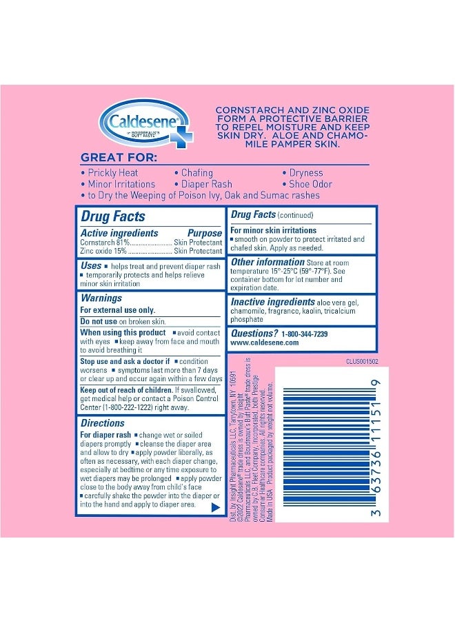 Caldesene Medicated Protecting Powder with Zinc Oxide & Cornstarch, 5 oz (Pack of 3)