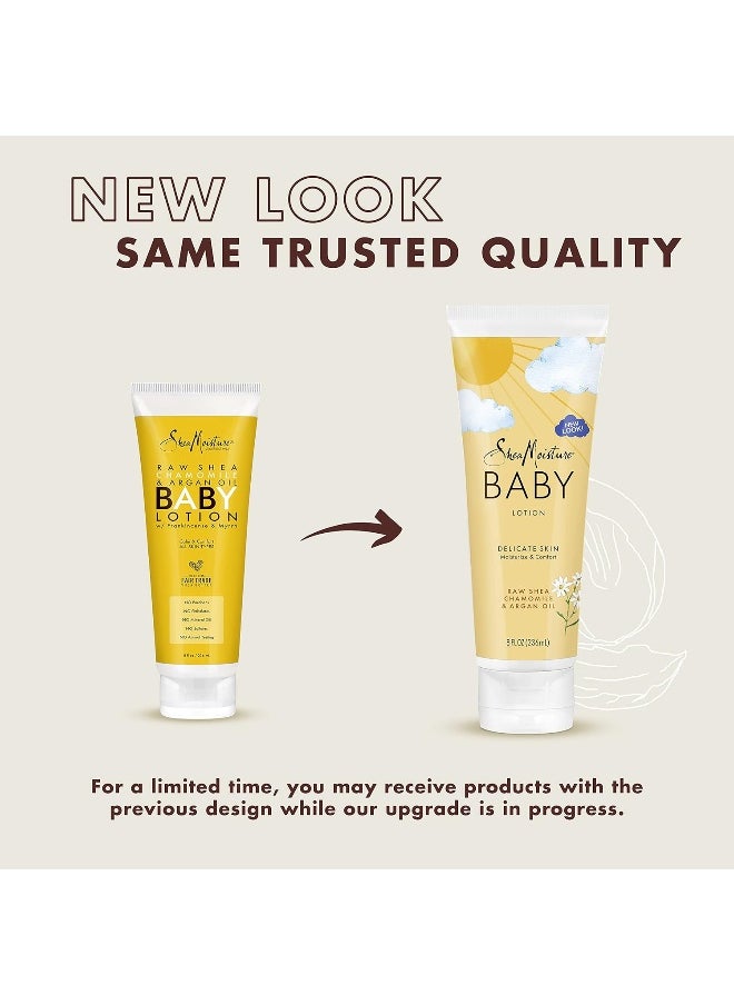 SheaMoisture Baby Lotion for Dry Skin and Clear Skin Raw Shea, Chamomile and Argan Oil with Shea Butter 8 oz