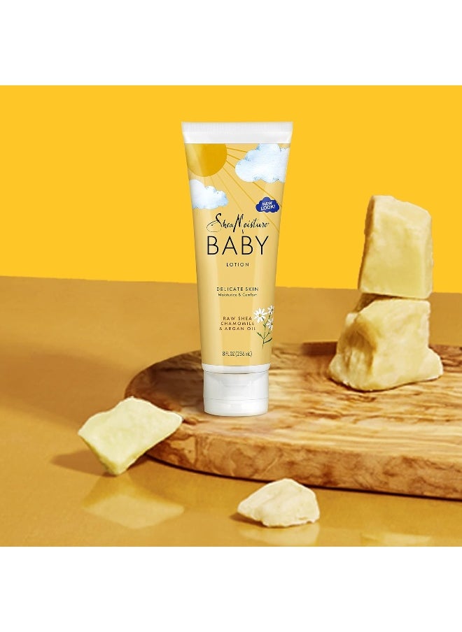 SheaMoisture Baby Lotion for Dry Skin and Clear Skin Raw Shea, Chamomile and Argan Oil with Shea Butter 8 oz