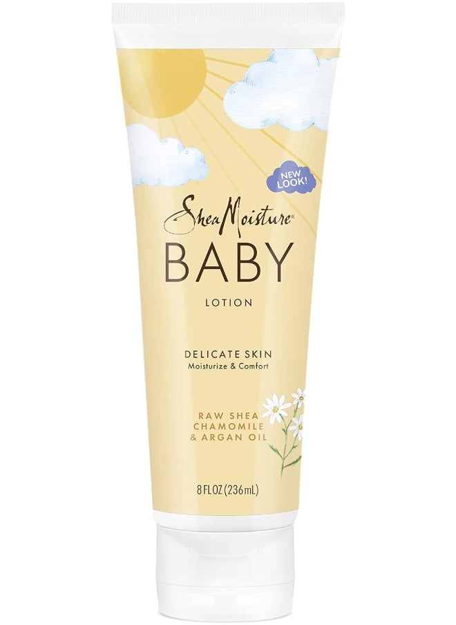 SheaMoisture Baby Lotion for Dry Skin and Clear Skin Raw Shea, Chamomile and Argan Oil with Shea Butter 8 oz
