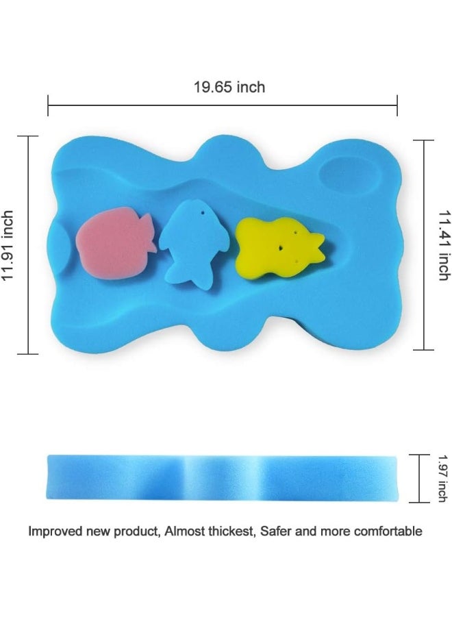 Hallo Soft Infant Bath Sponge Anti Bacterial and Skid Proof Baby Bath Mat Newborn Odor Free (Blue)