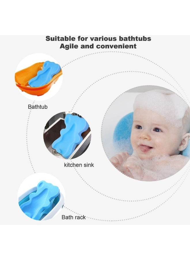 Hallo Soft Infant Bath Sponge Anti Bacterial and Skid Proof Baby Bath Mat Newborn Odor Free (Blue)