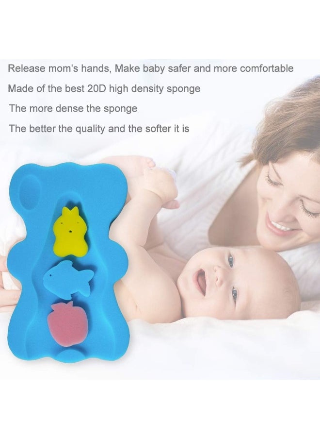 Hallo Soft Infant Bath Sponge Anti Bacterial and Skid Proof Baby Bath Mat Newborn Odor Free (Blue)