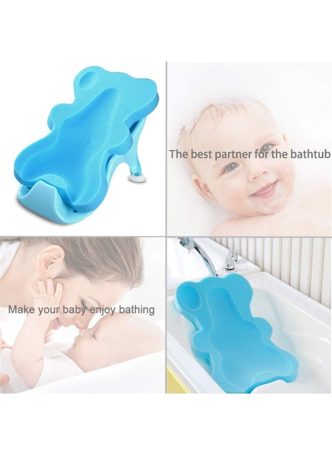 Hallo Soft Infant Bath Sponge Anti Bacterial and Skid Proof Baby Bath Mat Newborn Odor Free (Blue)